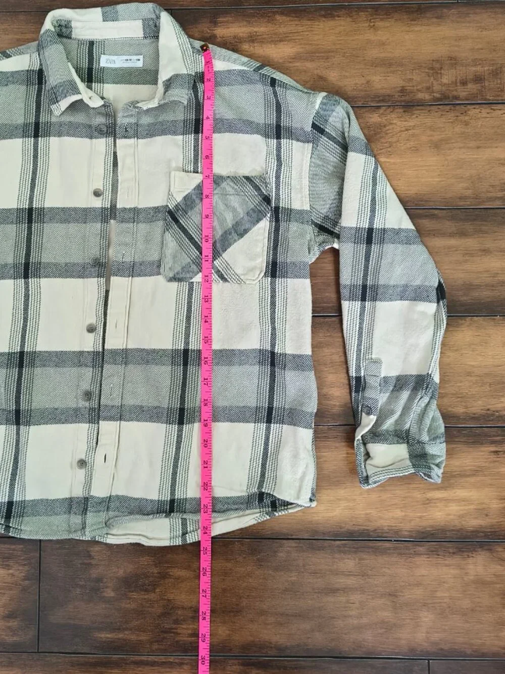Zara Boys Plaid Flannel Button-Up Shirt Size 13-14 (164)